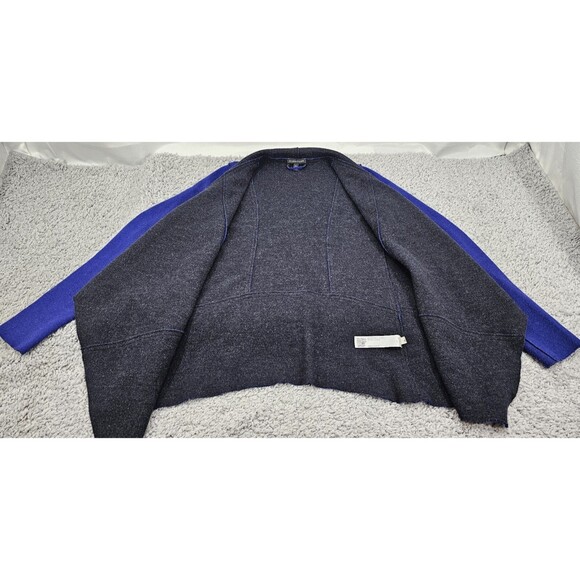 Eileen Fisher Womens Merino Wool Jacket Asymmetric Felted Blue Gray Lagenlook XS - Picture 10 of 14